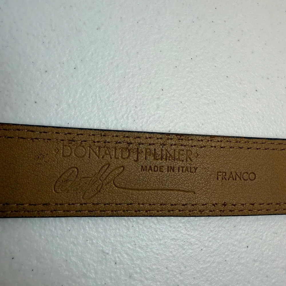 Donald J. Pliner Made in Italy Franco Royal Blue Suede Leather Belt Size L 44